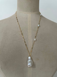 Ivory Baroque Pearl, Keshi Pearls on 14kGF Necklace