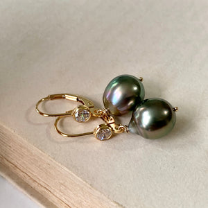 AAA Large Tahitian Peacock Pearls 14kGF