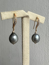 Load image into Gallery viewer, Silver Tahitian Pearls 14kGF Earrings