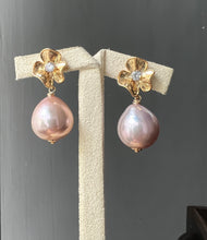 Load image into Gallery viewer, Pink Edison Pearls Flower Earrings
