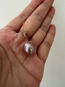 Purple-Pink Edison Pearl 14kRGF Necklace