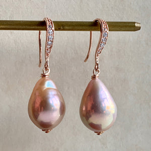 Pretty Pink Edison Pearls Rose Gold Earrings