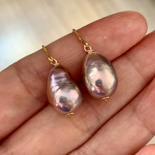 Load image into Gallery viewer, Aurora Unicorn-lustre Edison Pearls on 14kGF Threaders