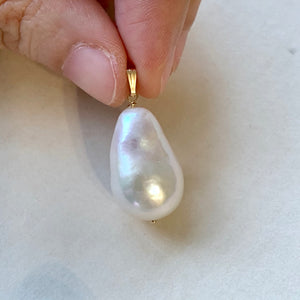 White Baroque Pearl Pendants 14kGF
