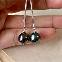 Load image into Gallery viewer, Mismatched AAA Peacock Tahitian Pearls 925 Silver Threaders