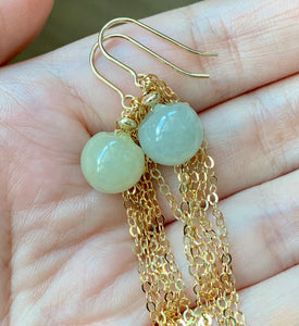 Honey Yellow Jade Apples & Tassels 14kGF