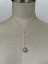 Load image into Gallery viewer, Peach-Pink Y Necklace 14KGF