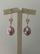 Load image into Gallery viewer, Pink Edison Pearls &amp; Bees 14kGF Earrings