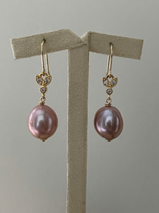 Pink Edison Pearls & Bees 14kGF Earrings