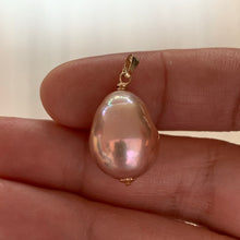 Load image into Gallery viewer, Large Peach Edison Pearl 14k Gold Filled Pendant