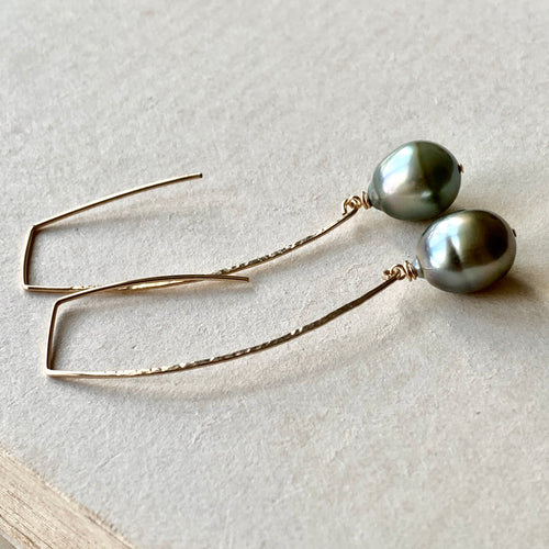 AAA Large Edison Pearls (Hand Forged) 14kGF Earrings