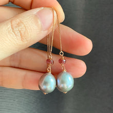 Load image into Gallery viewer, Silver Baroque Pearls, Pink Tourmaline on 14kRGF