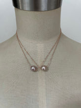 Load image into Gallery viewer, Pink Pearl Floating Necklace 14kRGF