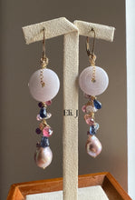 Load image into Gallery viewer, Lavender Jade, Pink Edison Pearls &amp; Gemstones Interchangeable 14kGF Earrings