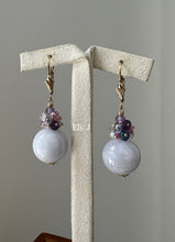 Load image into Gallery viewer, Rare, Large Lavender Jade Balls &amp; Pink/Purple Gemstones 14kGF Earrings