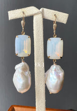 Load image into Gallery viewer, Opal: Vintage Gems &amp; Ivory Baroque Pearl Earring