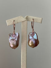 Load image into Gallery viewer, Lavender-Peach AAA Baroque Pearls &amp; Pink Zircon 14kRGF Earrings