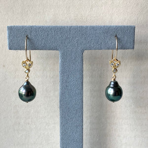 AAA Peacock Tahitian Pearls & Bee 14kGF