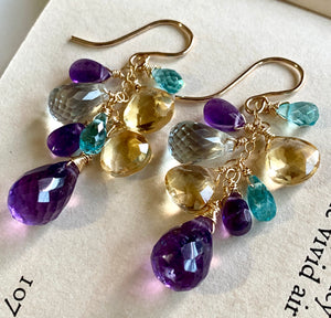 Amethyst & Gems 14k Gold Filled Earrings