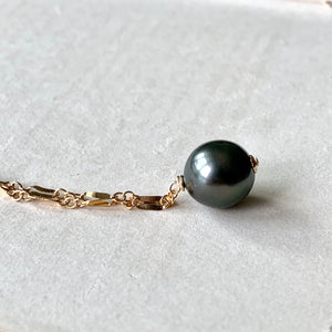AAA Dark Tahitian Pearl on 14kGF Intricate Necklace