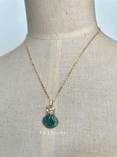 Load image into Gallery viewer, Eli. J Exclusive: Bluish-Green Jade Shell, Rainbow Moonstone, Pearls Necklace