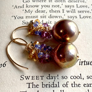 Gold Metallic Pearls & Gemstone Rondelles on 14k Gold Filled