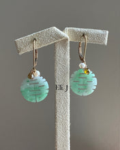 Load image into Gallery viewer, Exclusive to Eli. J: 18k SOLID GOLD 喜喜 Xuangxi Jade, Diamond Drops Earrings