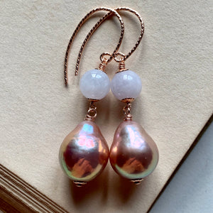 Lavender Jade, Pink Pearls on 14k Rose Gold Filled