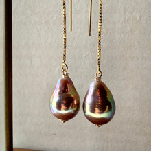 Load image into Gallery viewer, Extraordinary Rainbow Edison Pearls 14kGF Threaders