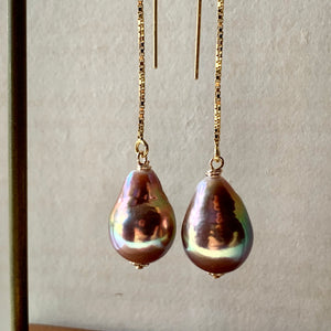 Extraordinary Rainbow Edison Pearls 14kGF Threaders