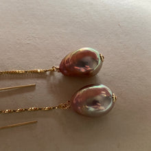 Load image into Gallery viewer, Aurora Unicorn-lustre Edison Pearls on 14kGF Threaders
