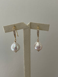 Baby Ivory Pink Pearls on Gold Hooks