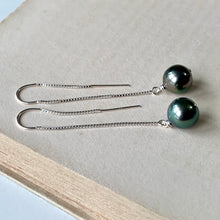 Load image into Gallery viewer, Mismatched AAA Peacock Tahitian Pearls 925 Silver Threaders