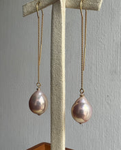 Load image into Gallery viewer, Pink Rainbow Edison Pearls 14kGF Threader Earrings