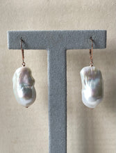 Load image into Gallery viewer, Big White Baroque Pearls 14kRGF Earrings