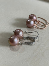 Load image into Gallery viewer, Pink Edison Pearl Dangle Earrings