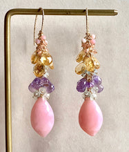 Load image into Gallery viewer, Soft Rainbow- Pink Opal, Pink Amethyst, Citrine 14k Gold Filled Earrings