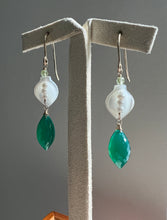 Load image into Gallery viewer, Green Onyx, Mother of Pearl Tulips 14kGF Earrings