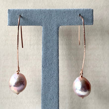 Load image into Gallery viewer, Unicorn Pink Edison Pearls (Hand Forged) 14kRose GF Earrings