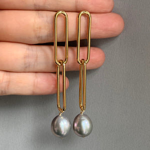 Silver Baroque Pearls on Starement Gold Links
