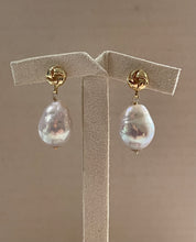 Load image into Gallery viewer, Unicorn Ivory Rainbow Pearls on Knot Studs