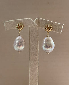 Unicorn Ivory Rainbow Pearls on Knot Studs