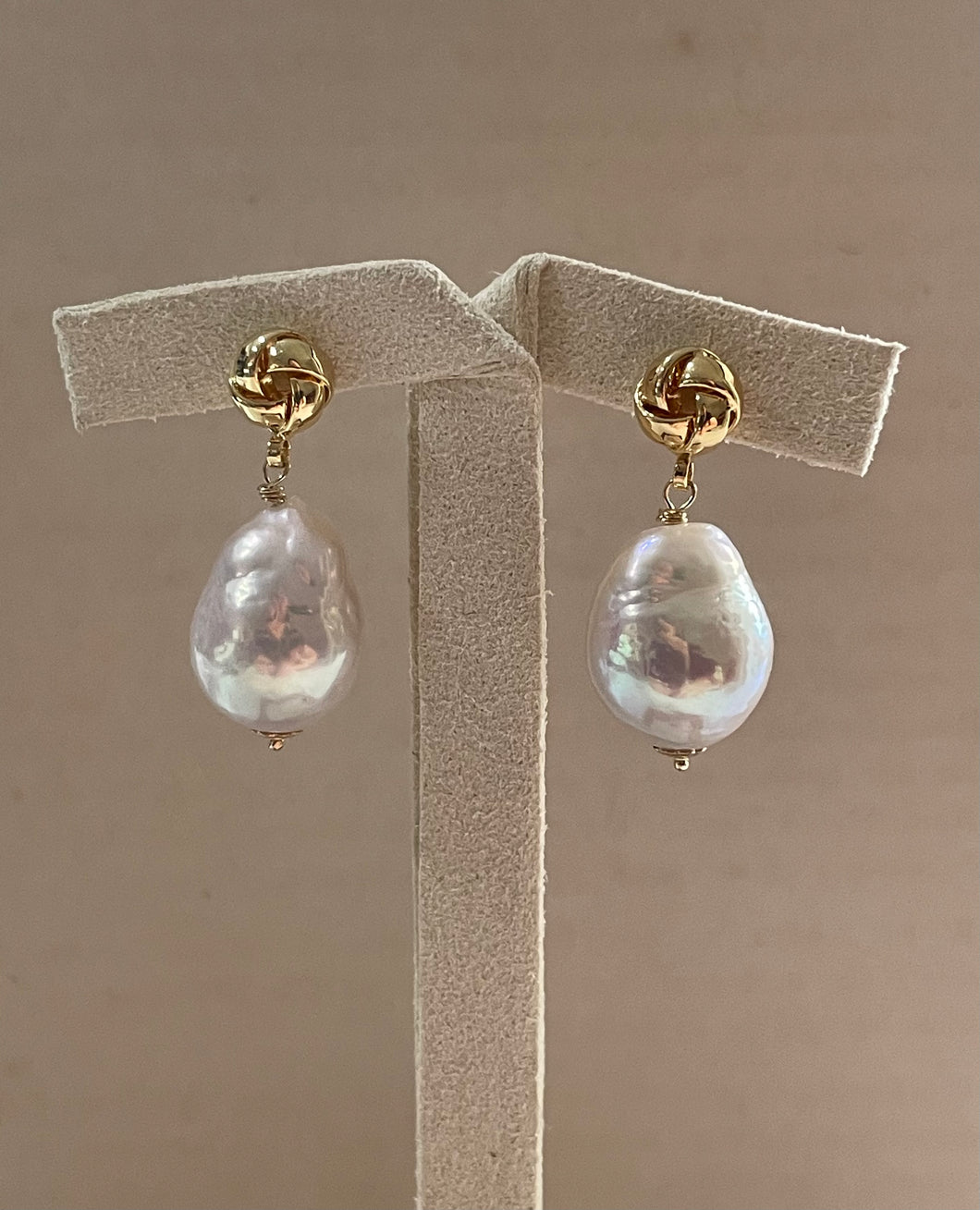 Unicorn Ivory Rainbow Pearls on Knot Studs