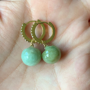 Yellow-Green Type A Jade Apples on Hoops
