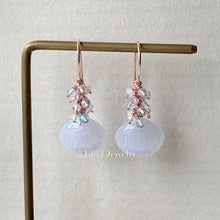 Load image into Gallery viewer, Jade Shells #3 (Lavender) &amp; Neutral Gemstones 14kRGF Earrings