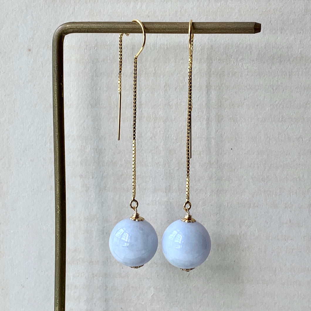 Large Lavender Jadeite Balls on 14kGF Threaders
