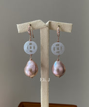 Load image into Gallery viewer, Lavender Jade &amp; Pink Edison Pearls Rose Gold Earrings