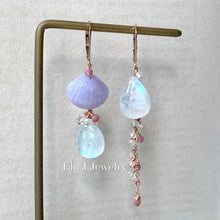Load image into Gallery viewer, Eli. J Exclusive: Lavender Type A Shell, Rainbow Moonstone &amp; Gems 14kRGF