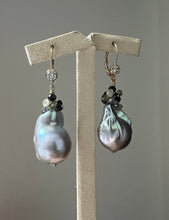 Load image into Gallery viewer, Silver Baroque Pearls, Spinel, Prehnite 14KGF Earrings