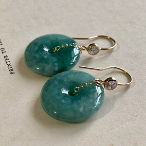 Grade A Burmese Dark Green Jade on 14k Gold Filled